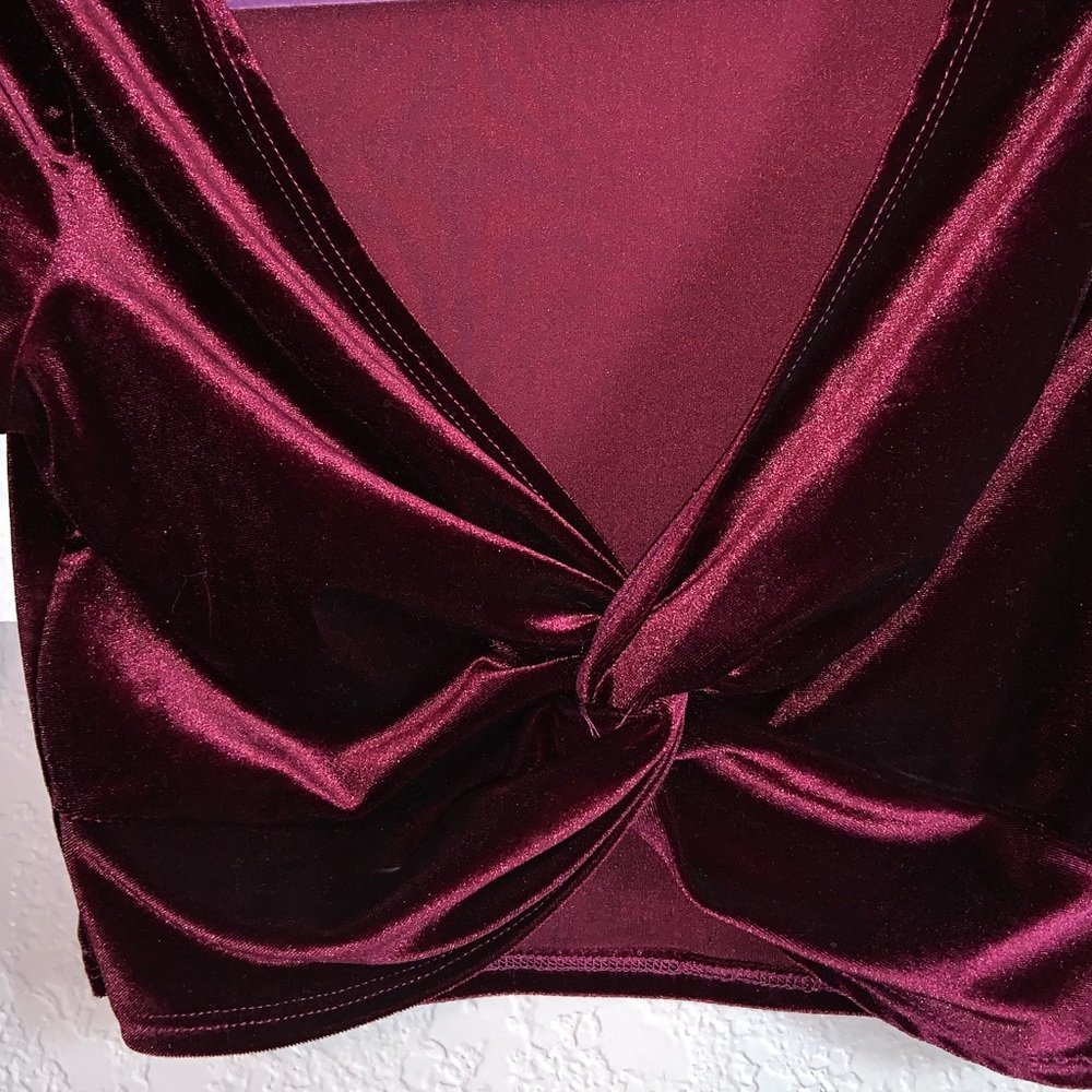 Wine velvet long sleeve